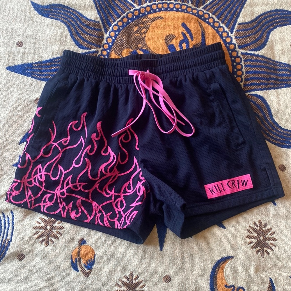 Kill Crew Black and Pink Athletic Shorts